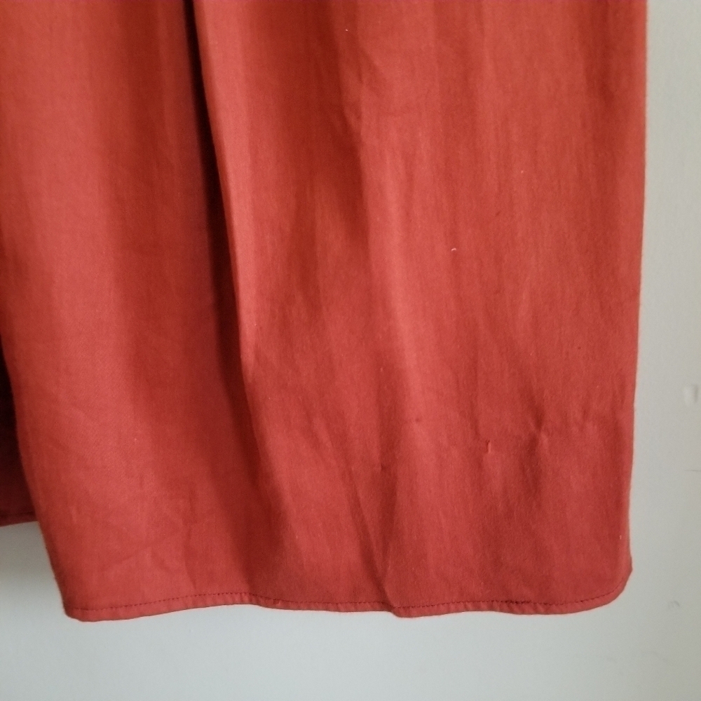 Anthropologie ATSU High Waist Pleated Shirt Rust Button Zip Back Size XS - Picture 13 of 14